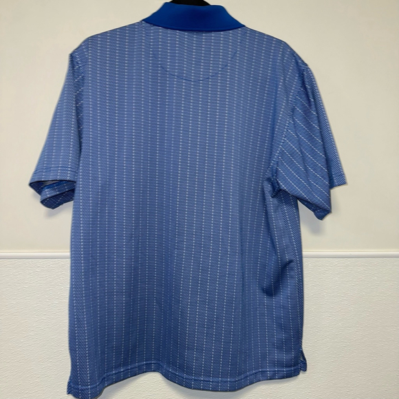 Men's George Golf Polo Shirt Medium Blue Striped (38/40) Short Sleeve - Picture 8 of 9